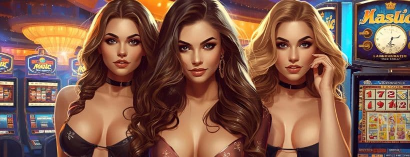 หน้าจอเกมสล็อตที่แสดงรีลและสัญลักษณ์พิเศษ